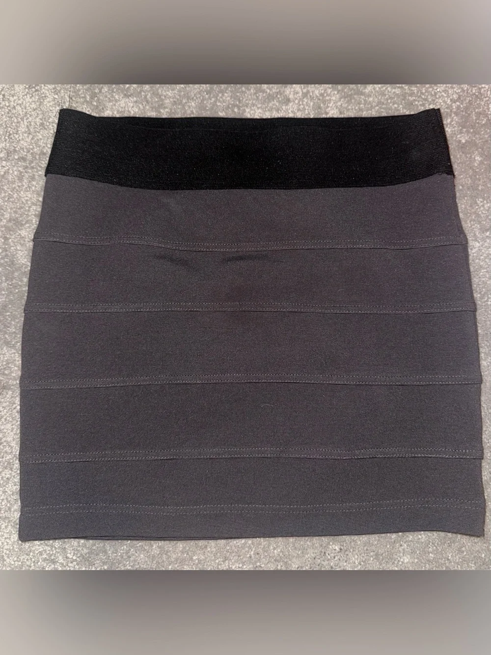 Black Stretch Band Mini Skirt